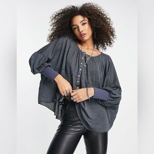 Free People Marla Jersey Henley Top Size XS